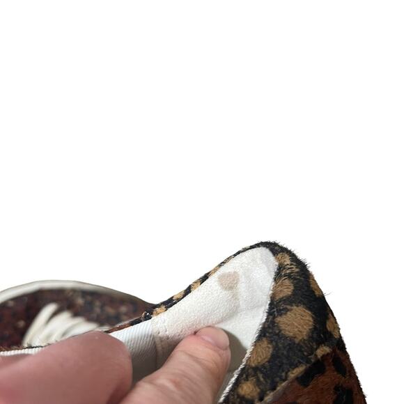 Madewell Sidewalk Low-Top Sneakers Painted Leopard Color Block Calf Hair 6.5M - Picture 11 of 16